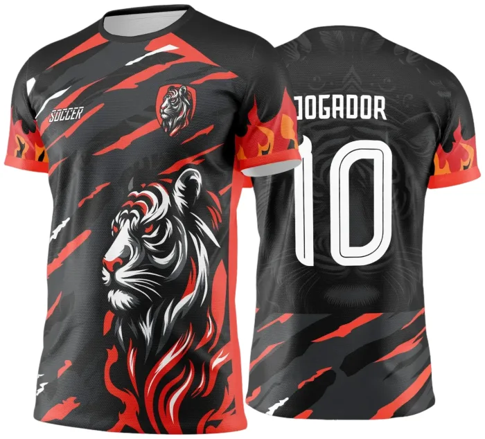 Arte Vetor Camisa Interclasse TIGRE Preto com Laranja - Jogos Internos 2024 - 2025