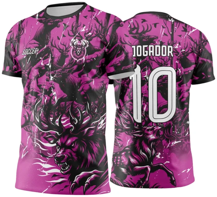 Arte Vetor Camisa Interclasse CERVO Rosa com Preto - Jogos Internos 2024 - 2025