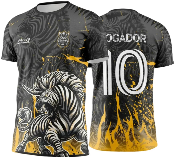 Arte Vetor Camisa Interclasse Zebra Preto com Amarelo - Jogos Internos 2024 - 2025