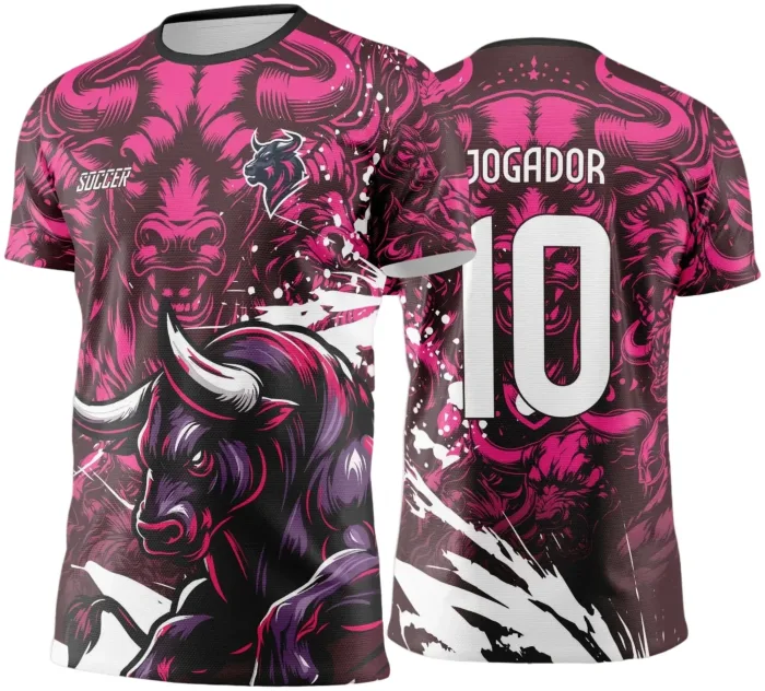 Arte Vetor Camisa Interclasse Touro Rosa - Jogos Internos 2024 - 2025