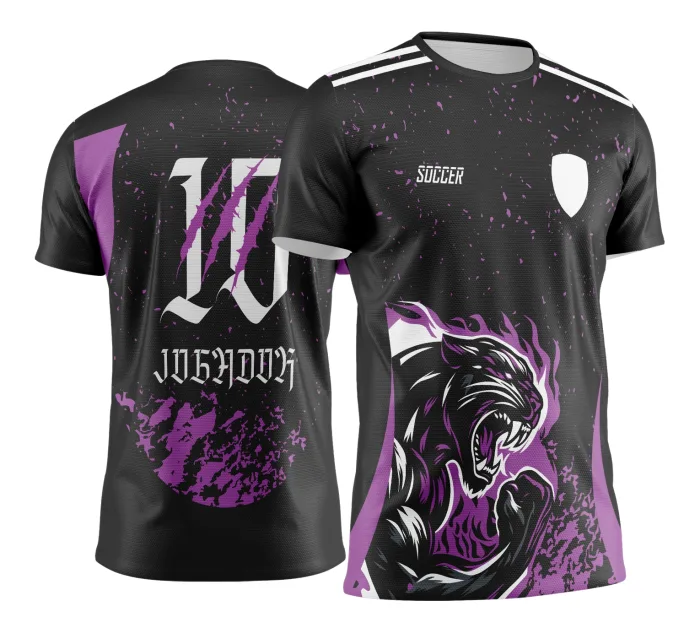 Arte Vetor Camisa Interclasse Pantera Negra com Fogo - Jogos Internos 2024 - 2025