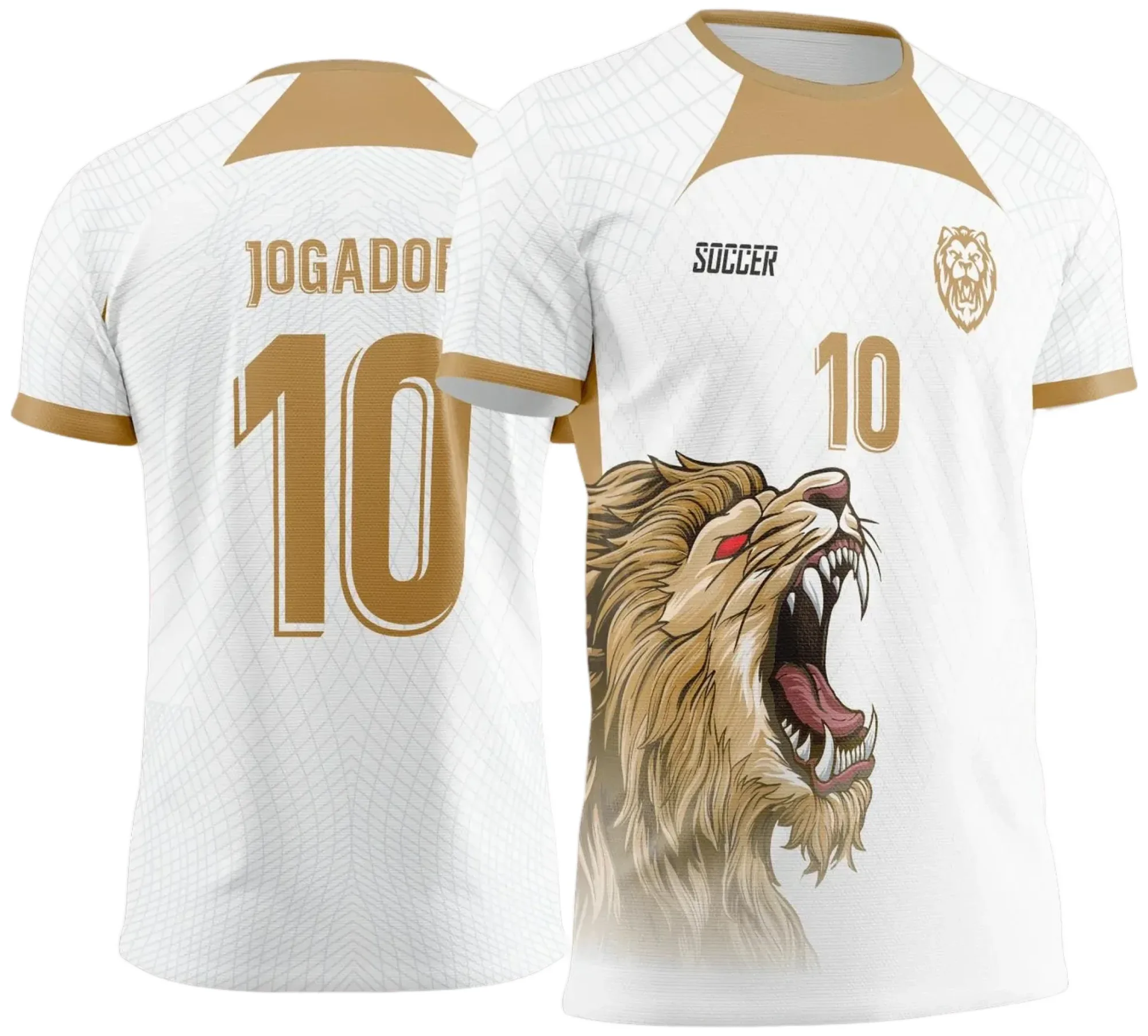 Camiseta unissex preta com logo no peito e estampa grande nas costas do Leão Dourado para Jogos Internos 2024-2025, ideal para eventos escolares e esportivos.