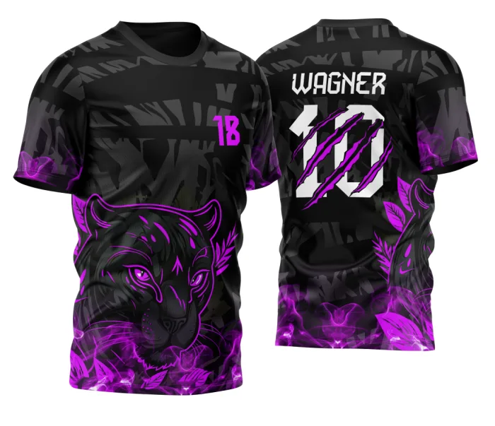 Arte Vetor Camisa para InterClasse Pantera Negra Traços Rosa e Garras 2024