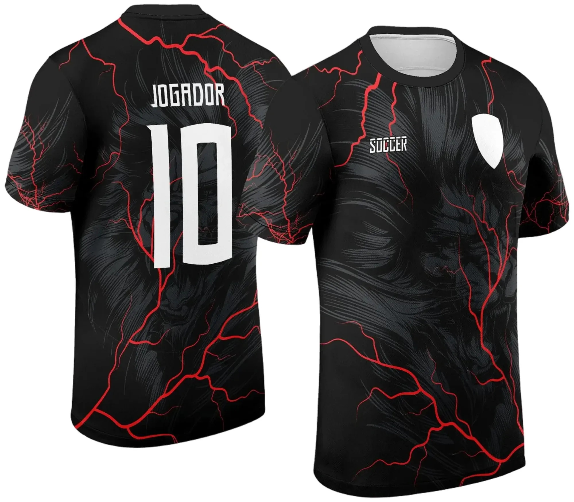 Camiseta unissex preta com logo no peito e estampa grande nas costas inspirada no Interclasse Leão 2024 - 2025 Modelo 2, design que destaca força e união em visual moderno e marcante.