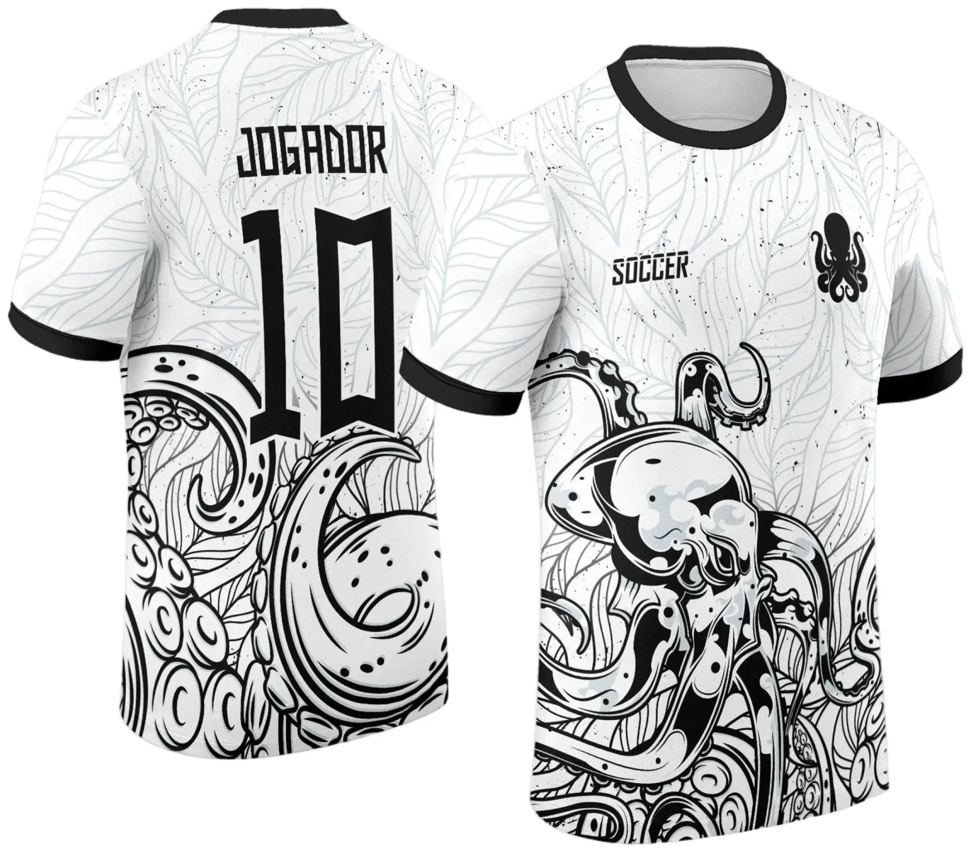 Camiseta unissex preta com logo no peito e estampa grande nas costas com tema Interclasse Polvo 2024 - 2025, design moderno e vibrante ideal para eventos escolares e esportivos.