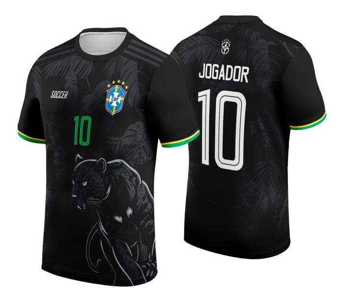Arte Vetor Camisa de Interclasse Pantera Negra Brasil 2024 - 2025