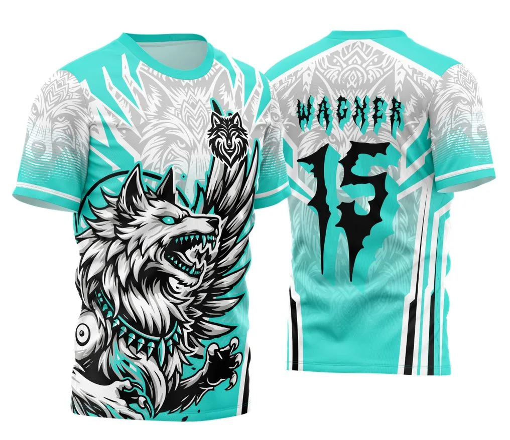 Camiseta unissex preta com logo no peito e estampa grande nas costas do Interclasse Lobo Divino 2024 - 2025, ideal para eventos escolares e encontros de turma.