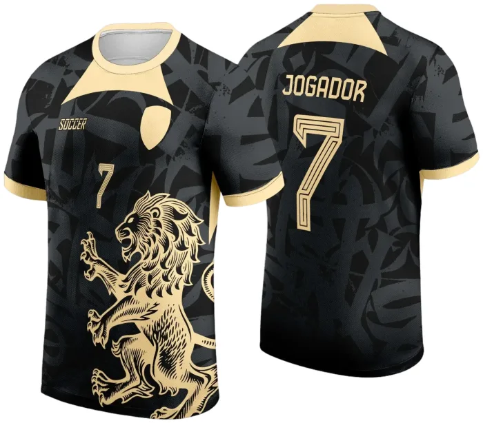 Camiseta unissex preta com logo no peito e estampa grande nas costas do Leão InterClasse 2024, perfeita para quem quer mostrar orgulho e união na escola.